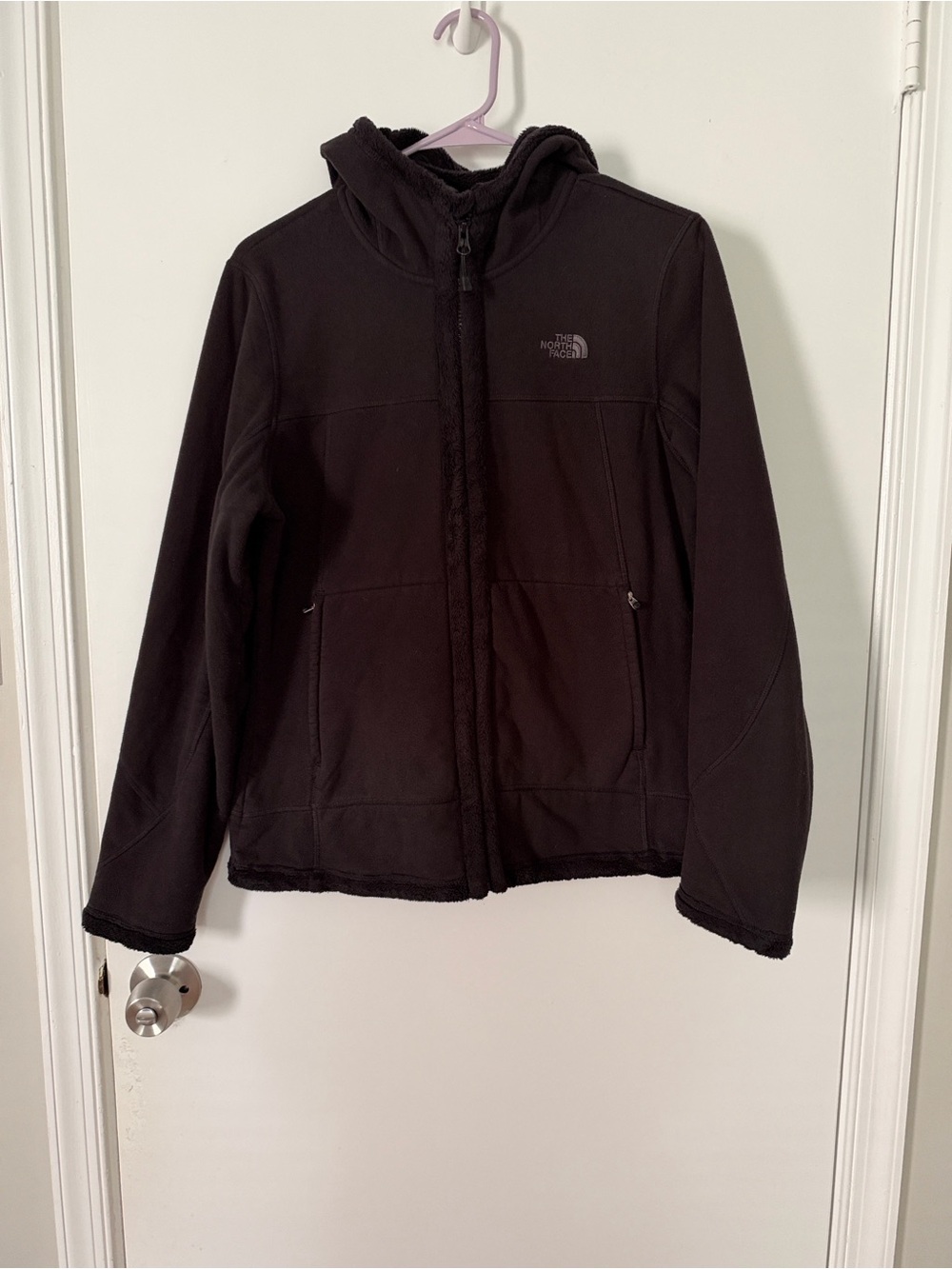 The North Face women Black Hooded Puffer Jacket